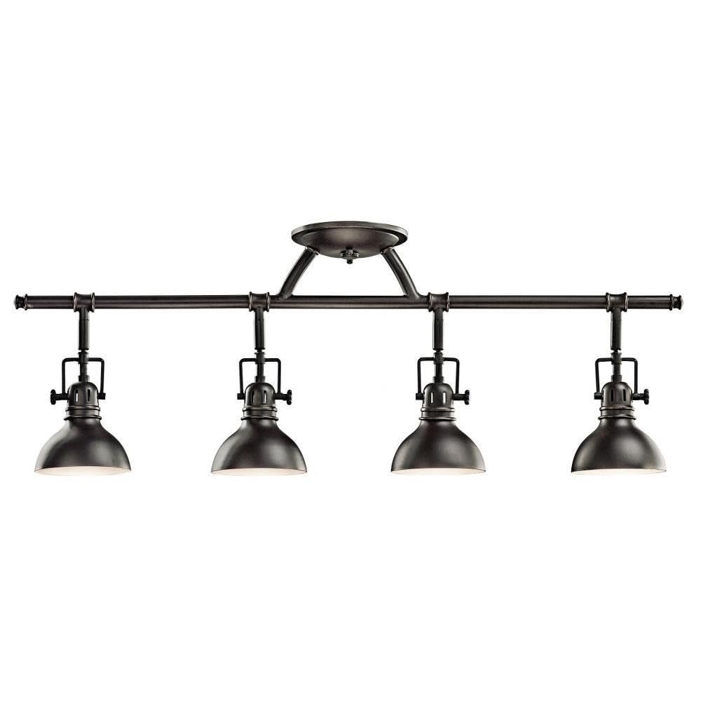 Bailey Street Home 4 Light Fixed Rail with Vintage Industrial Inspirations 11.25 inches Tall by 5.5 inches Wide-Olde Bronze Finish Vintage Industrial Rail Light 147-Bel-555169