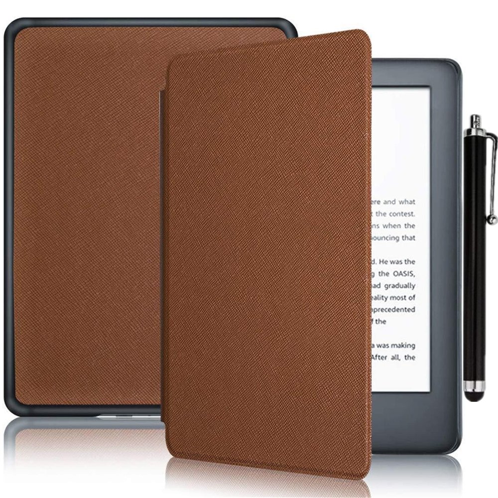 ALMIGHTY All-New Case for 6.8 Kindle Paperwhite 11th Generation 2021 - New Leather Smart Cover with Auto Sleep - Cross Pattern Solid Color