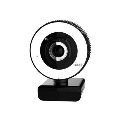 Computer Camera Mini USB Webcam with Light Video Conference Camera Wide Angle Webcam with Microphone Cover Laptop PC Camera