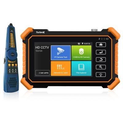Rsrteng CCTV Tester,IPC-1910C Plus with Cable Tracer 8MP AHD CVI TVI CVBS IP Camera Test 8K HD Display Video Monitor 4 inch IPS Touch Screen IPC Tester Support POE PTZ RS485 Replace 1800ADH