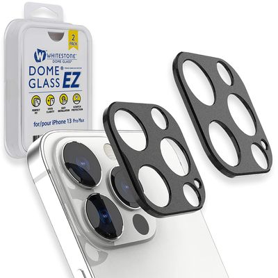 [Dome Camera EZ] Apple iPhone 13 Pro Max Camera Protector by Whitestone [One Touch EZ Installation] - Two Pack