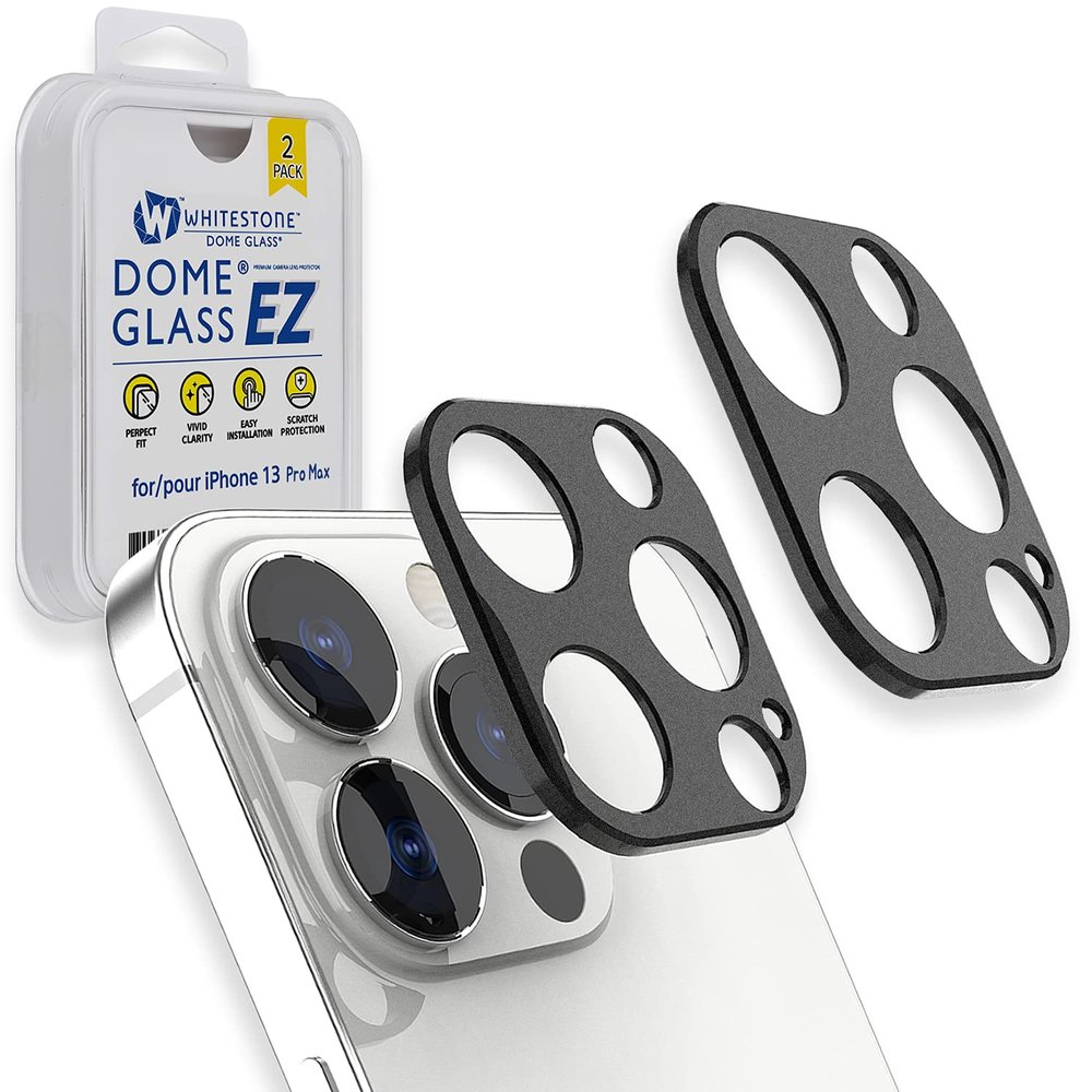[Dome Camera EZ] Apple iPhone 13 Pro Max Camera Protector by Whitestone [One Touch EZ Installation] - Two Pack