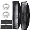 AMBITFUL 12"x 47" 30x120cm Honeycomb Grid Rectangular Softbox for Photo Strobe Studio Flash Softbox Bowens Mount (2PCS) view 1