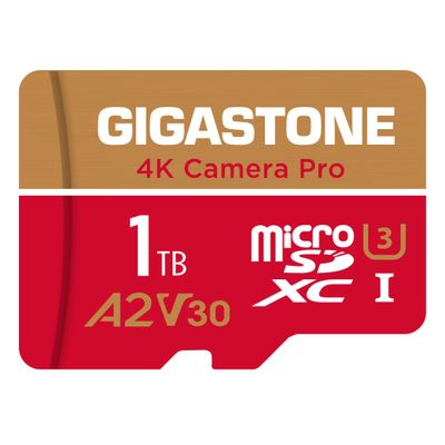 5-Years Data Recovery GIGASTONE 1TB Micro SD Card, 4K Camera Pro, R/W up to 150/130 MB/s, 4K Video Recording for GoPro, DJI, Drone, MicroSDXC Memory Card UHS-I U3 A2 V30, with Adapter