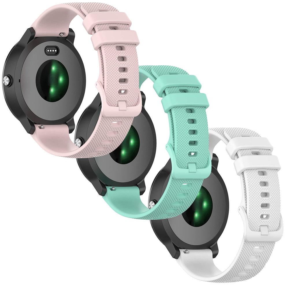 Anrir Bands for Garmin Vivoactive 3, 20mm Silicone Band for Forerunner 645/245 Music/Venu Sq 2/Venu 2 Plus, for Galaxy Watch 3 41mm/Galaxy Watch Active 2 40mm/44mm Bands Men Women-3Pack