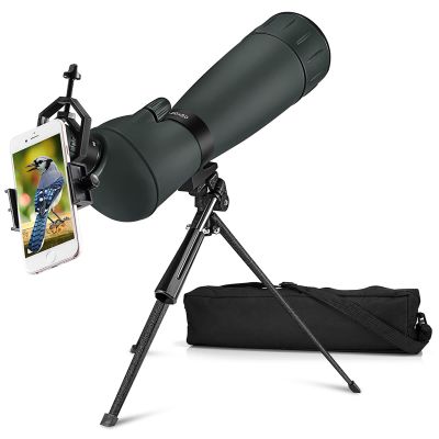 Newest 20-60x100 Monocular Telescope, BAK-4 Prism and FMC Fully Multi-Coated Lens, with Tripod and Carrying Bag and Smartphone Adapter, Ideal for Bird Watching Hunting Concert Travelling