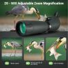 Newest 20-60x100 Monocular Telescope, BAK-4 Prism and FMC Fully Multi-Coated Lens, with Tripod and Carrying Bag and Smartphone Adapter, Ideal for Bird Watching Hunting Concert Travelling view 4