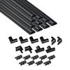 D-Line 157in Cord Cover Kit, Self-Adhesive Wire Hiders, Cable Raceway to Hide Wires on Wall, Electrical Cable Management - 10x 15.7 Lengths & 19 Accessories - 1.18" (W) x 0.59" (H) - Black view 1