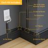 D-Line 157in Cord Cover Kit, Self-Adhesive Wire Hiders, Cable Raceway to Hide Wires on Wall, Electrical Cable Management - 10x 15.7 Lengths & 19 Accessories - 1.18" (W) x 0.59" (H) - Black view 2