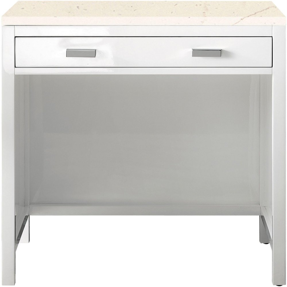 Addison 30in Countertop Unit, Glossy White w/ 3 CM Eternal Marfil Top (Discontinued)