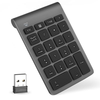 Foloda Number Pad for Laptop, 10 Keys USB Number Numeric Keypad Numpad, 22 Keys Wireless Numberpad Keyboard Laptop Accessories for PC Desktop Surface Pro Notebook