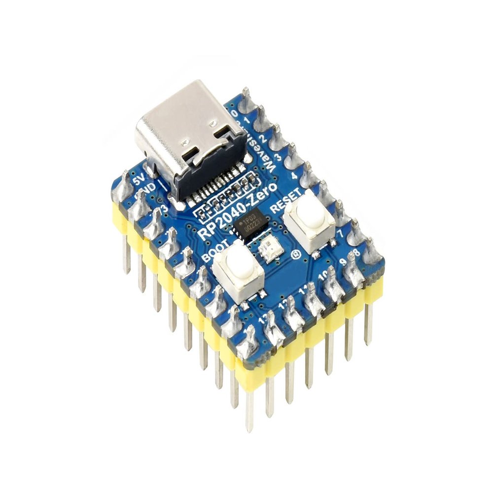 Waveshare RP2040-Zero A Low-Cost High-Performance Pico-Like MCU Board Based On Raspberry Pi Microcontroller RP2040 Castellated Module Suitable for SMD Applications with Pre-soldered Header