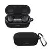 2 Pack DAYJOY Soft Silicone Protective Case Cover Compatible with Bose QuietComfort Earbuds, Protective Skin Sleeve with Key Chain(Black+Blue) view 2