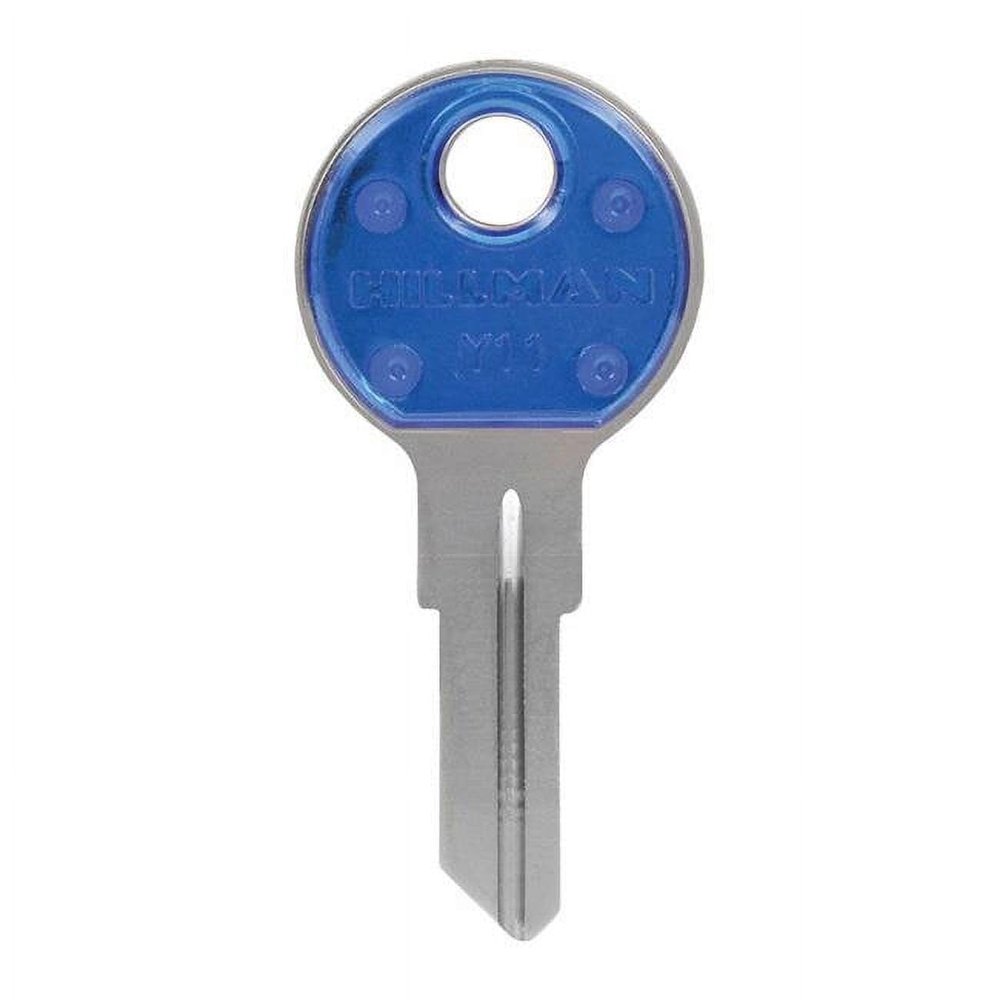 Hillman 5969662 Colorplus Traditional Key House & Office Blank Single Sided Universal Key - Blue & Silver Pack of 5