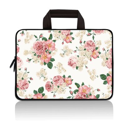 11" 11.6" 12" 12.1" 12.5" inch Laptop Carrying Bag Chromebook Case Notebook Ultrabook Bag Tablet Cover Neoprene Sleeve Fit Apple MacBook Air Samsung Google Acer HP DELL Lenovo Asus (Rose Flower)