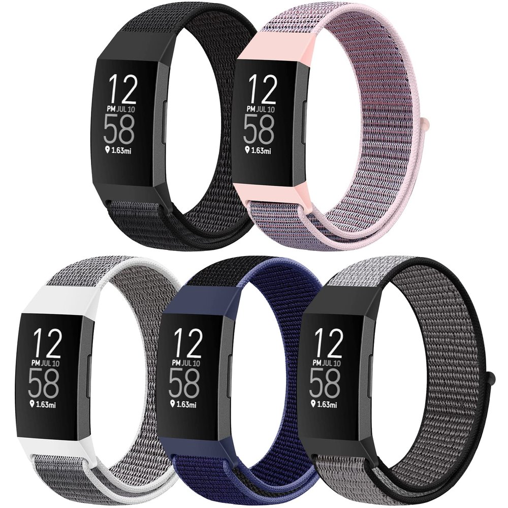 AVOD Nylon Watch Bands Compatible with Fitbit Charge 4/Charge 3/SE, Soft Replacement Wristband Breathable Sport Strap with Band for Women Men