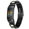 FitTurn Unique Design Colorful Bands Compatible with Fitbit Charge 6/Charge 5, Dressy Metal Bracelet Luxurious Stainless Steel Strap Replacement Wristband for Charge 6/Charge 5 Tracker (Black*White) view 1