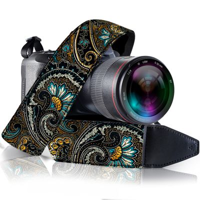 Art Tribute Camera Strap for All DSLR and Mirrorless Cameras Including Binoculars. Cotton Neck Shoulder Crossbody Strap for Canon, Nikon, Sony, Fujifilm Digital Cameras. Best Gift for Photographers