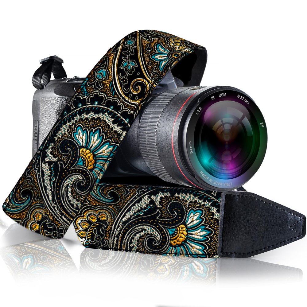 Art Tribute Camera Strap for All DSLR and Mirrorless Cameras Including Binoculars. Cotton Neck Shoulder Crossbody Strap for Canon, Nikon, Sony, Fujifilm Digital Cameras. Best Gift for Photographers