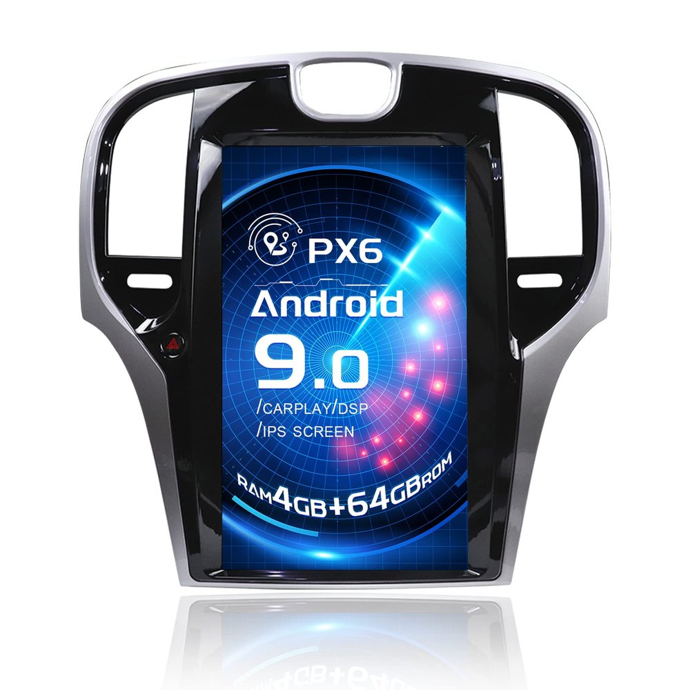 MOOKAKA Android 11 Tesla Style Car Stereo for Chrysler 300C 300S 2011-2014,Apple Carplay Android Auto GPS Navigation SWC 4G Multimedia Player(4+64G)