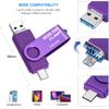 128GB 3 in 1 USB 3.0 Flash Drive Photo Stick for Android Phones, BorlterClamp OTG Memory Stick with 3 USB Ports (USB C, microUSB, USB A) for Samsung Galaxy, LG, Tablets, PC and More, Purple view 2