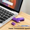 128GB 3 in 1 USB 3.0 Flash Drive Photo Stick for Android Phones, BorlterClamp OTG Memory Stick with 3 USB Ports (USB C, microUSB, USB A) for Samsung Galaxy, LG, Tablets, PC and More, Purple view 4