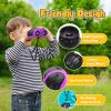Binoculars for Kids,Gift Toys for 3-12 Years Old Boys,Shockproof 8X21 Compact Waterproof Binoculars for Sports and Outdoor Play,Camping Set for Kids with Magnifying Glass Whistle Compass(Purple) view 2