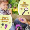 Binoculars for Kids,Gift Toys for 3-12 Years Old Boys,Shockproof 8X21 Compact Waterproof Binoculars for Sports and Outdoor Play,Camping Set for Kids with Magnifying Glass Whistle Compass(Purple) view 4