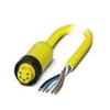 1416632, Power Cordset, Str 7/8"-16UNF F 5P to Cut End, 5xAWG18, 5m, PVC YEL, SAC-5P-5,0-547/MINFS view 1