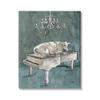 'Cow Resting on Piano Fancy Chandelier Green'| Canvas Art view 1
