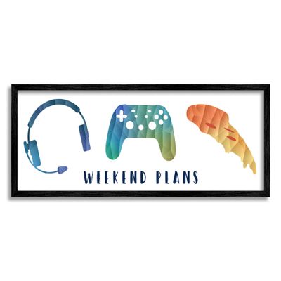Stupell Industries Weekend Plans Pizza Video Games Modern Geometric Pattern