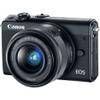 Canon EOS M100 Mirrorless Digital Camera with 15-45mm Lens (Black) (2209C011) EF-M Lens Adapter + 4K Monitor EF 50mm Lens + Mic + 2 x 64GB Card + Case + More (Renewed) view 2