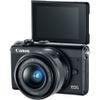 Canon EOS M100 Mirrorless Digital Camera with 15-45mm Lens (Black) (2209C011) EF-M Lens Adapter + 4K Monitor EF 50mm Lens + Mic + 2 x 64GB Card + Case + More (Renewed) view 4