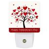 Night Light for Kids Plug into Wall LED Lamp Dusk-to-Dawn Sensor, Happy Valentine's Day Red Heart Tree Baby Nightlight for Bathroom Nursery Bedroom Hallway Stairs Home Room Decor view 1