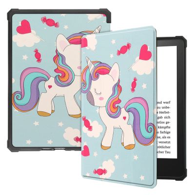 Case for 6.8" Kindle Paperwhite (11th Generation, 2021) & Kindle Paperwhite Signature Edition,UUcovers Slim Lightweight Thin Premium PU Leather Shockproof Cover with Auto Sleep/Wake, Blue Unicorn