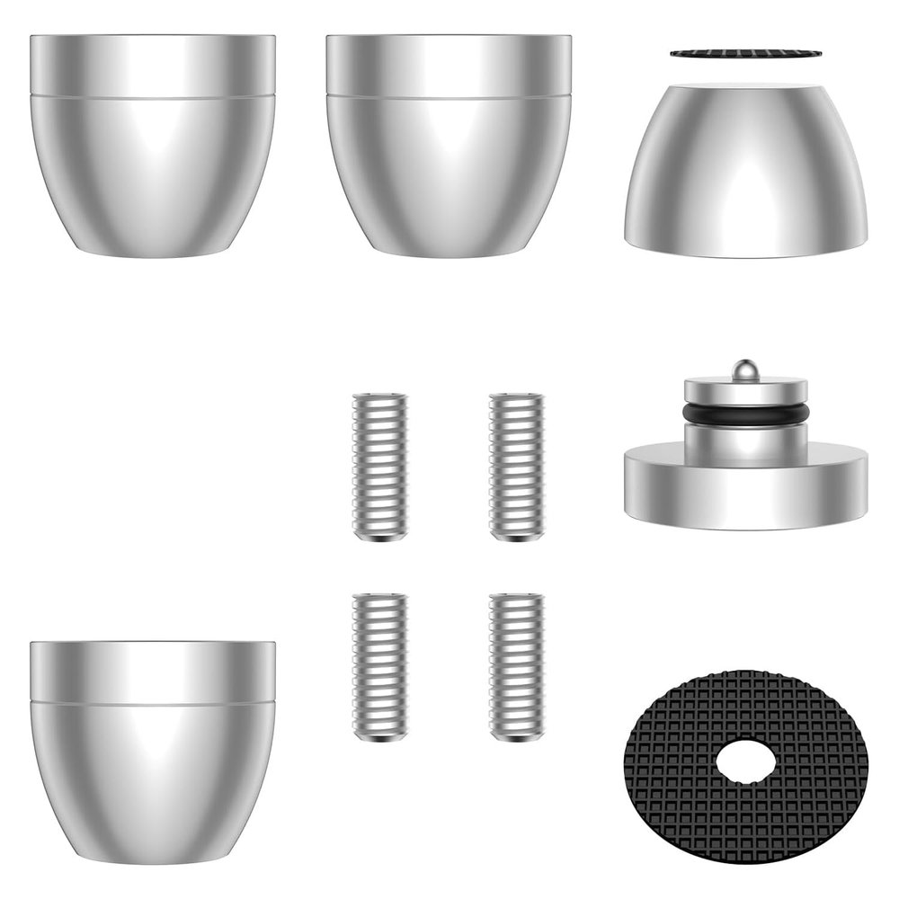 Audiocrast 4X HiFi Speaker Spike Pads Isolation Stand Feet, IF3033 Speaker Shock Absorber Resonance Cancelling Vibration Dampening Floor Protector 30x33MM with Stainless Steel Beads for Audio Gears