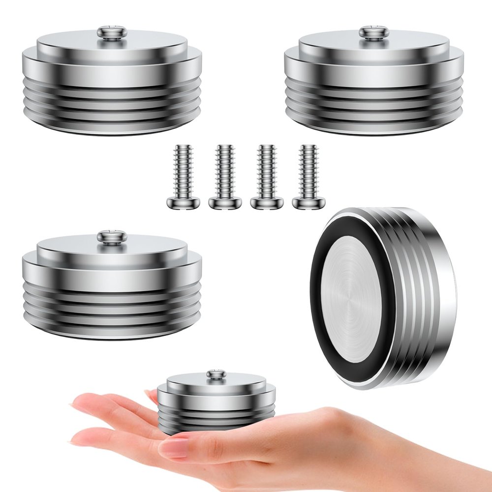 Audiocrast IF3917S HiFi Speaker Isolation Feet Pads 4PCs Aluminum 39x17mm Silver Speaker Shock Absorber Vibration Dampener Floor Protector for Audio Speaker Subwoofer CD DVD Amplifier Turntable DAC