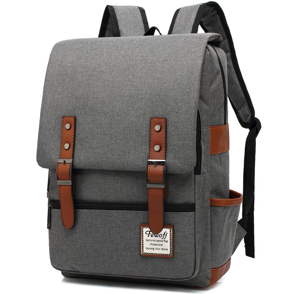 15.6 inch Laptop Backpack College School Backpacks for Women Men Work Business School Travel (Grey)