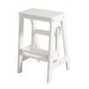 WYZDCP 2 Step Stool Wooden Ladder Chair, Flip Ladders Stool Small Foot Stools Safety Non-Slip Tread for Home Library Kitchen Climb Step Ladder White view 1