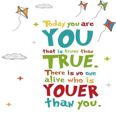 Today You are You That is Truer Than True Wall Stickers Inspirational Wall Decals Quotes Saying for Nursery Kids Bedroom Classroom Inspirational Wall Decor