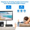 USB 192KHz DAC Digital to Analog Converter with Headphone Amplifier Built-in Bluetooth V5.0 Receiver Music Player Volume Adjustable Digital SPDIF TOSLINK to Stereo L/R & 3.5mm Jack view 2