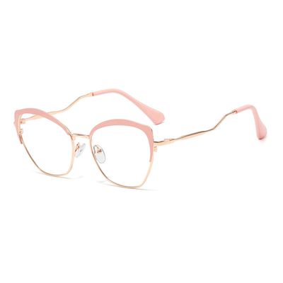 bullabulling Women's Cat Eye Blue Light Blocking Reading Glasses (pink, 2.25)
