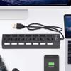 7-Port Hub USB,High Speed Port Multiple USB Docking Station with Switch,Uverload Portable Universal USB Docking Station(7 Black) view 3