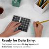 Macally Bluetooth Number Pad for Laptop - Slim Aluminum Design - Rechargeable Wireless Numeric Keypad - 35 Key Numpad Keyboard for Data Entry - for Mac, MacBook Pro/Air, iPad, iPhone, iOS, PC, Android view 2