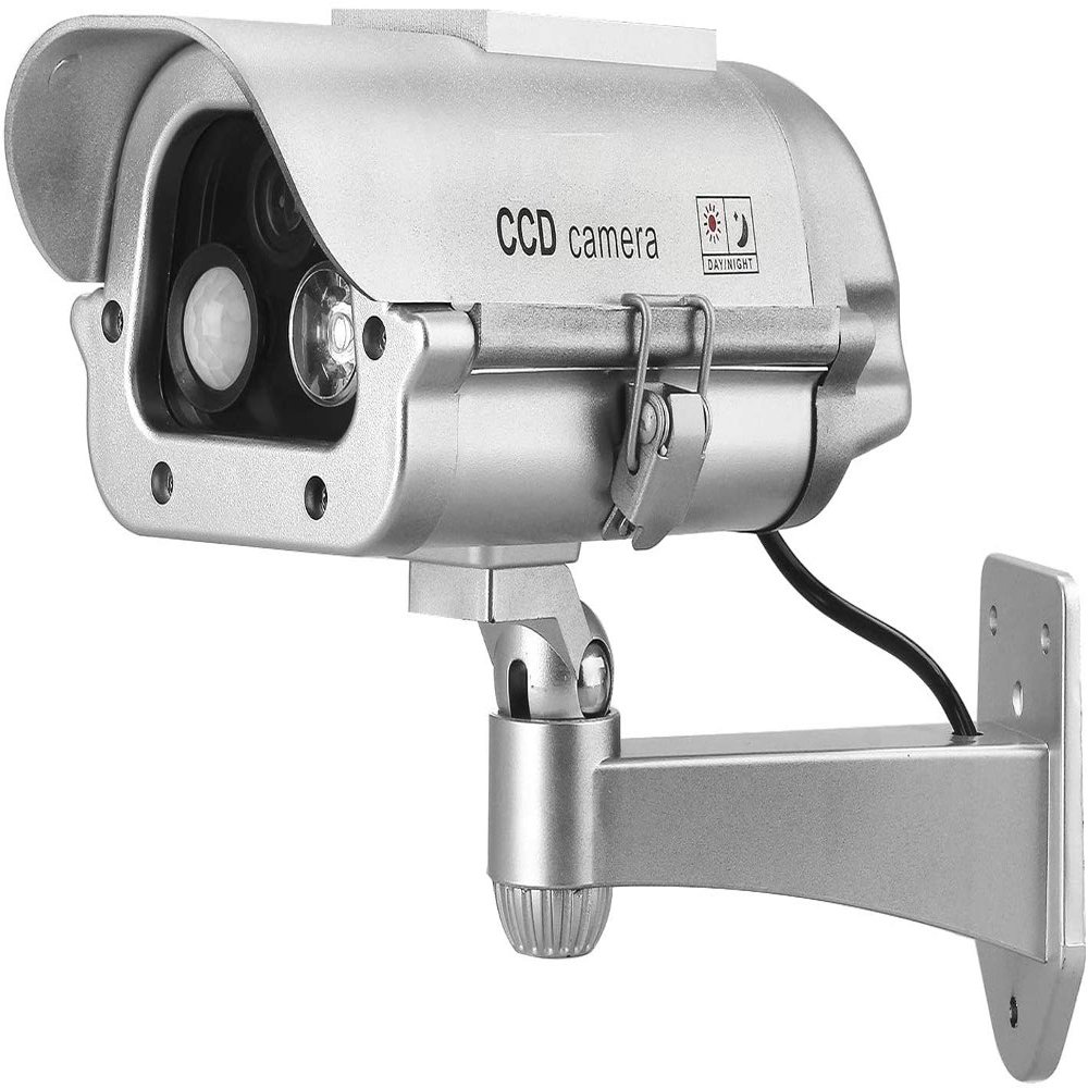 Solar Powered CCTV Security Dummy Camera with Motion Sensor and Flash Lights (2-Piece)