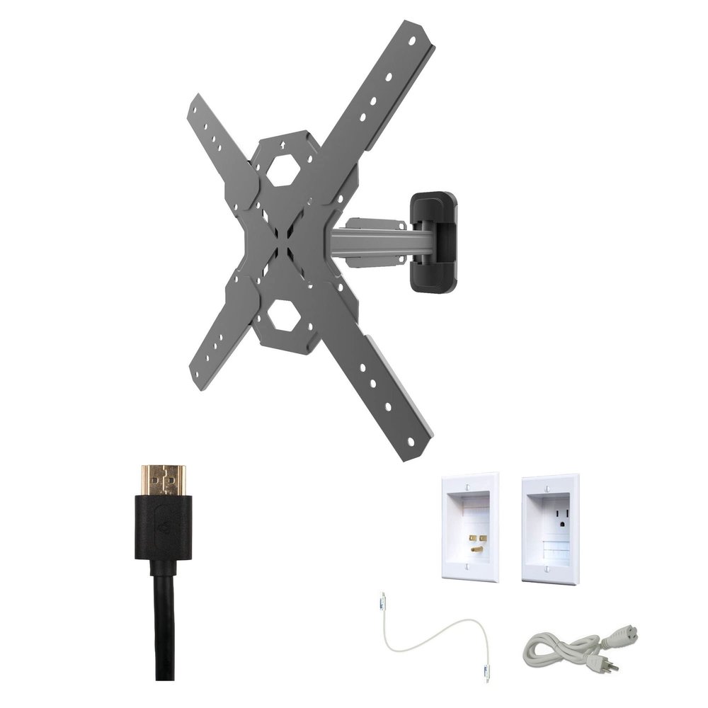 Kanto PS200 Tv Mounting Package W/Single Outlet Thru Wall Power kit