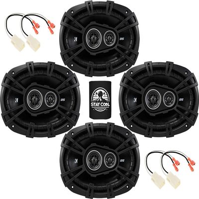 KICKER Speakers 6x9 inch for Dodge Charger 2011-2023 Upgrade Kit - 4 Pack of DS Series with Harness, Car Audio Front Door and Rear Deck Speaker DSC6930, 43DSC69304
