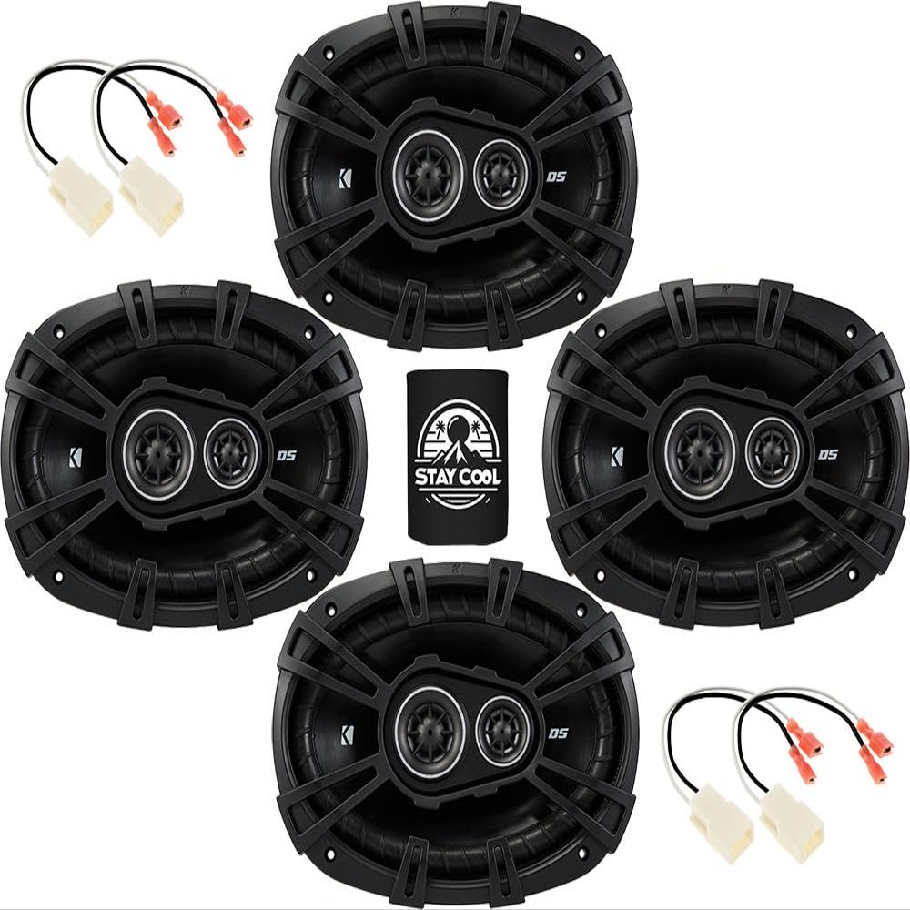 KICKER Speakers 6x9 inch for Dodge Charger 2011-2023 Upgrade Kit - 4 Pack of DS Series with Harness, Car Audio Front Door and Rear Deck Speaker DSC6930, 43DSC69304
