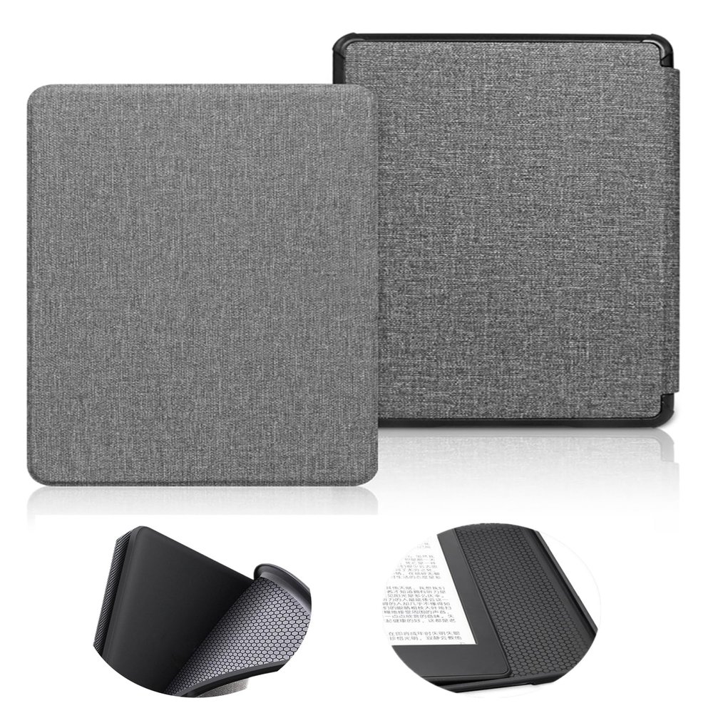 ALMIGHTY All-New Cover for 6.8 Kindle Paperwhite 11th Generation 2021 Pure Color Waterproof Cloth Pattern Case, Smart Auto-Wake/Sleep, Light Grey