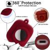 2 in 1 Protective Case Combo Set Compatible for Apple AirPods 3(2021) AirTag, GPS Tracker Holder with 2 PCS TPU Screen Protector&Keychain, Soft Silicone Anti-Lost Anti-Scratch Skin Cover(WineRed) view 4